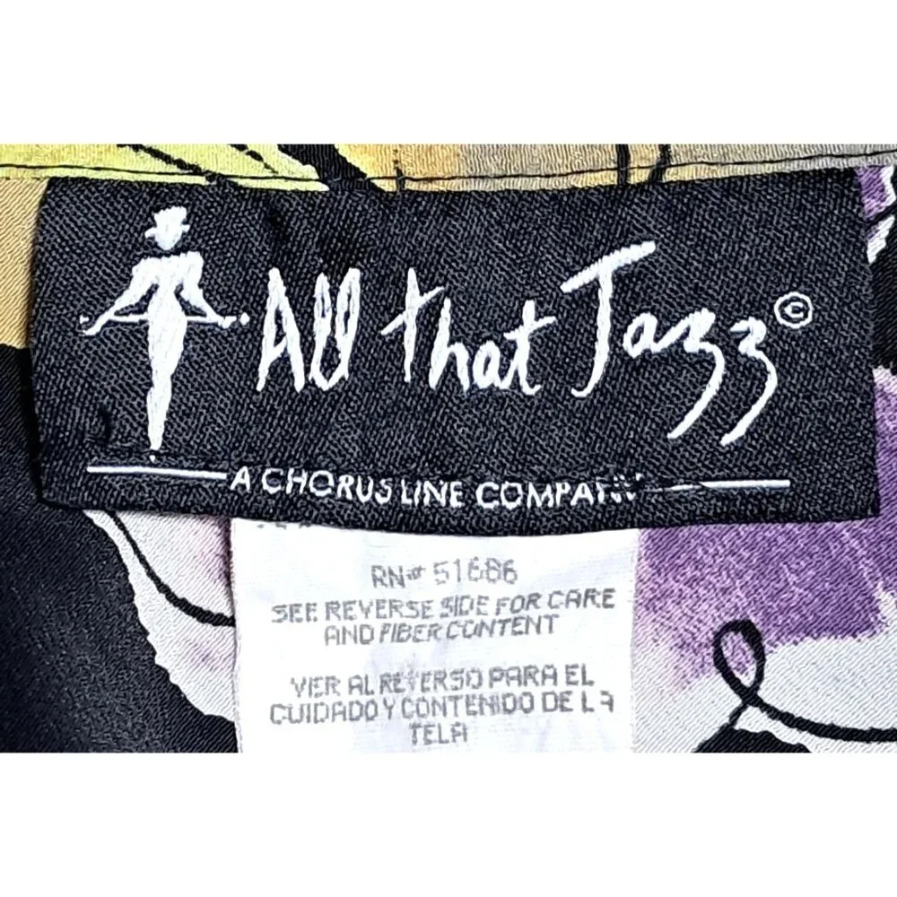 Vintage 90s All That Jazz Floral A-Line MIni Skirt 5/6 100%‎ Poly Clueless Vibes